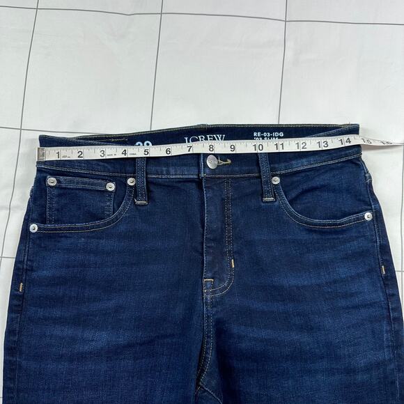 J. Crew Jeans Womens 29 Blue Slim '03 Dark Wash 5 Pocket Mid Rise Penny Basil - Picture 10 of 15